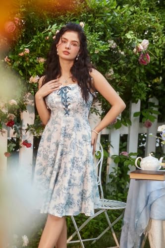 Women's Summer Casual Sundress 2024 Square Neck Pink Floral Dress with Pocket Cute Flowy Dress Pink Floral S