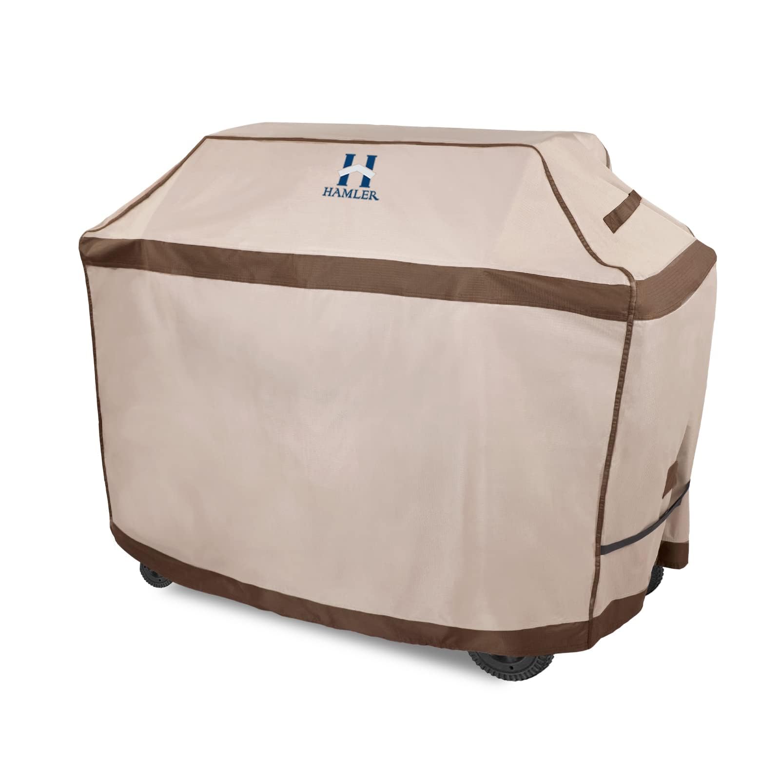 HAMLER Grill Cover 60 Inch, Heavy Duty Waterproof BBQ Covers, Gas Grill Covers Fits Weber Spirit, Weber Genesis, Char-Broil, Nexgrill, Brinkmann, Brown & Beige