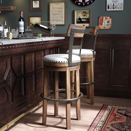 Signature Design by Ashley Valebeck 30" Farmhouse Pub Height Barstool, Brown