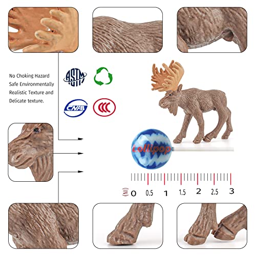 GUFOPONAS North American Animals Set Mini Wild Animals Figurines Set Plastic Wolf Figure Moose Figure Toy Gift for Kid Toddlers Raccoon Animals Cake Topper