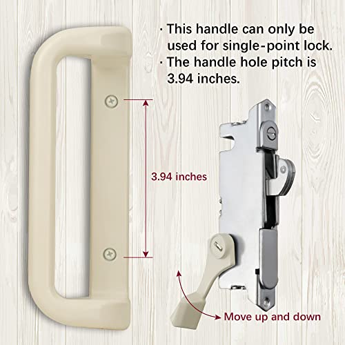 House Guard Black Patio Door Handle Set with Mortise Lock,Suitable for Replacement Sliding Doors Lock 3-15/16”Screw Hole Spacing.Choices That Add a Unique to Your Patio Glass Sliding Door.