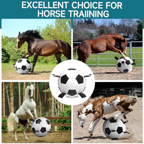 QDAN Herding Dog Balls Horse Ball - 18 inch Horse Toys Herding Ball for Dogs, Large Giant Ball Toys for Australian Shepherd Dog Toys, Black