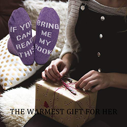 GJTIM Funny Reading Book Theme Socks If You Can Read This Bring Me My Book Reading Lover Gift for Her (Bring Me My Book)