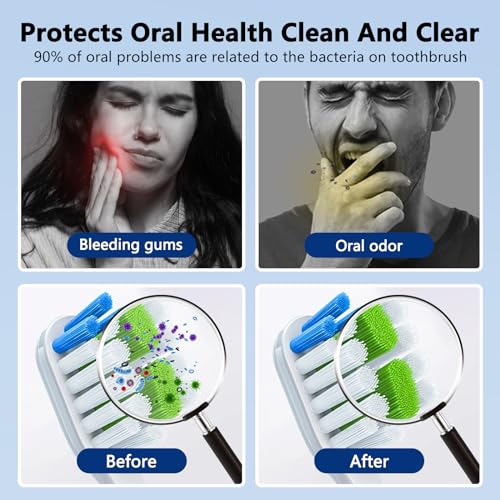 UV Toothbrush Covers Case San itizer and Holder with Light,Toothbrush Covers with Holder, Rechargeable Portable Toothbrush Cleaner Case, Toothbrush Box Fan(Blue)