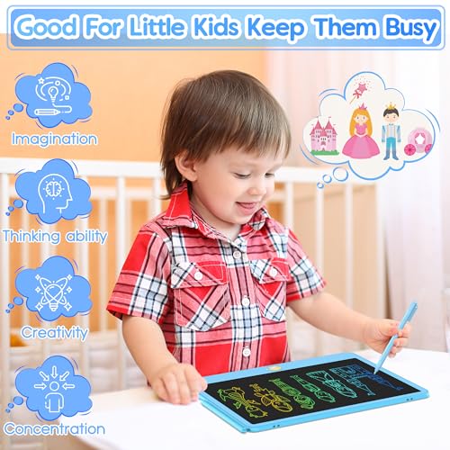 Hockvill LCD Writing Tablet for Kids 12 Inch, Kids Learning Toys Drawing Pad for Boys Girls, Erasable Doodle Board for Toddlers 3 4 5 6 7 8 Year Old Travel Essentials, Christmas Birthday Gift for Kids
