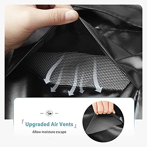 Upgraded Griddle Cover - 22 Inch 17 Inch with Hood and Stand for Blackstone, Waterproof & Heavy Duty with Large Air Vent and Straps