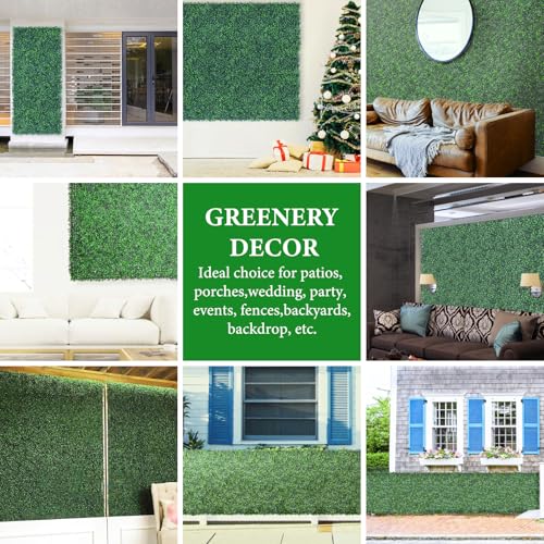 HEDGE MAZE Grass Wall Panels 12pc 10" x 10" Bowxood Panels with UV Protection, Suitable for Events, Shops, Offices Decor, Durable Wall Panels Backdrop