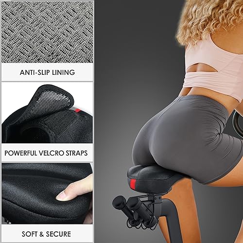 Bike Seat Cushion Compatible with Peloton Bike & Plus, Gel Bicycle Seat Cover for Women & Men Comfort, Accessories for Most Narrow Bicycle Saddle, Extra Padded with Soft Memory Foam, 11”x7”
