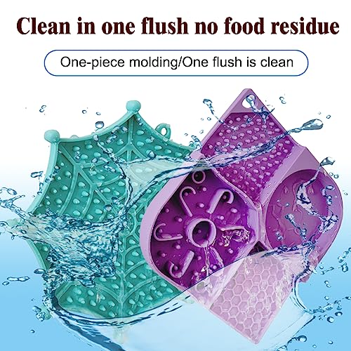 Wet and Dry Lick Mat for Dog and Cat with Suction Cups 2 in 1 Slow Feeder Bowl Licking Mat Peanut Butter Lick Pad for Dog Anxiety Relief Cat Boredom Reducer Perfect for Bathing Grooming