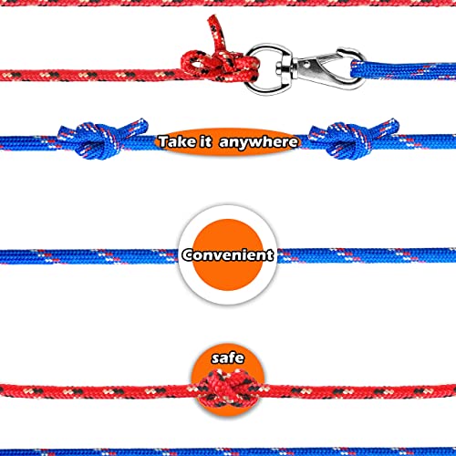 Wellmax Diamond Braided Nylon Rope with Uv Treatment and Weather Resistant, 2 Pack 1/4 Inch X 100ft, 3/16" X 25ft Multi-Color with 4 Bonus Quick Links