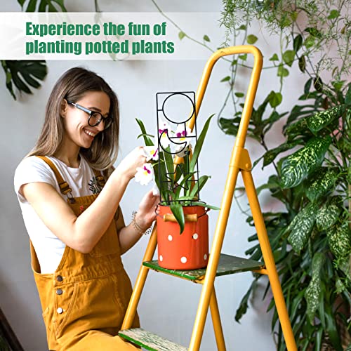 Wellsign Plant Trellis for Climbing Plants Indoor, 15.94Inch Small Garden Metal Houseplant Trellis for Potted Plants Outdoor with 4 Patterns for Vine Ivy Flower Plant Support Lover Lattice