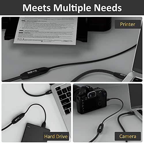 Kxable USB 3.0 Active Fiber Optical 75 Feet Extension Cable, High Speed 5Gbps Data Transfer, Supports USB 3.0 & 2.0, Compatible with Webcam, USB Hub, VR, Hard Drive, Printer