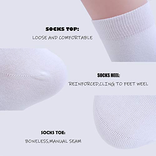 Ait fish Men's 100% Cotton Crew Socks Black and White Pack of 5 for All-season