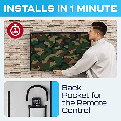 Outdoor TV Cover 22-24 Inch | Waterproof and Weatherproof TV Covers | Outdoor TV Enclosure | Smart Shield TV Screen Protector for Outside TV | Cover for Moving | TV Display Protectors – Beige