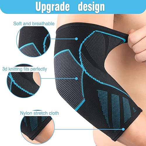 CYCLXY Elbow Compression Sleeve(1 Pair),Tennis Elbow Braces for Tendonitis and Tennis Elbow,Arm Supports golfer elbow support,tennis elbow relief for women & men,elbow sleeve for weightlifting