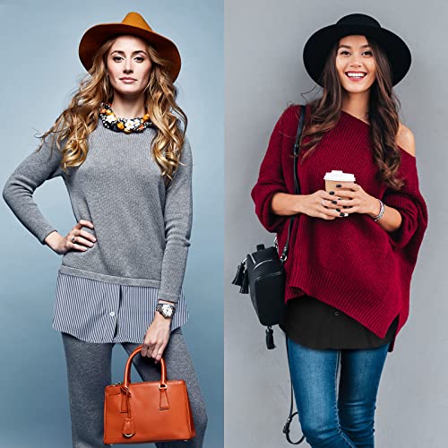 Unittype 6 Pcs Shirt Extender for Women Adjustable Half Slip Mini Short Extenders with Button Fake Top Lower Sweep(L,Elegant)
