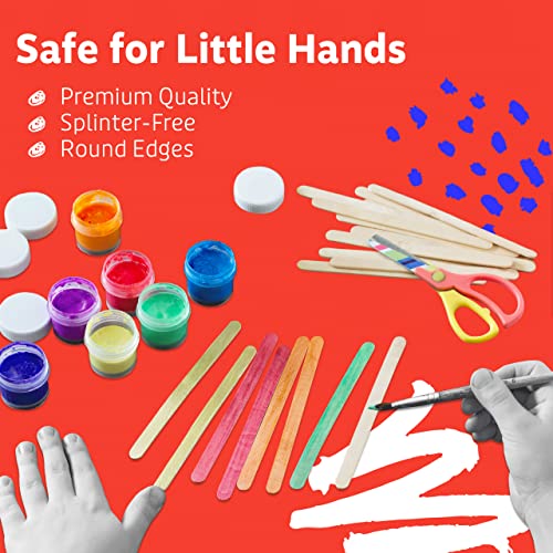 Artlicious 1000 Pcs Wood Craft Sticks, Popsicle Sticks for Crafts, Icecream Sticks, Wooden Dowel, Wax Sticks, Tongue Depressors