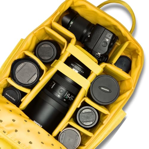 Langly Sierra Camera Backpack: A Modern & Travel-friendly Photography Backpack Compatible With Both 18in Laptop & All Camera Gear 24L (Apen-Gold)