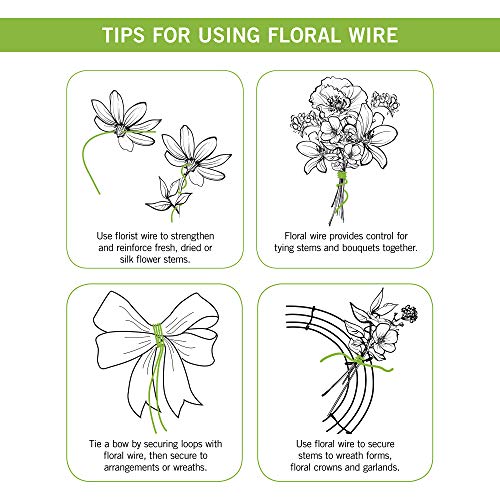 FloraCraft 26 Gauge Floral Wire 270 Feet Bright Silver