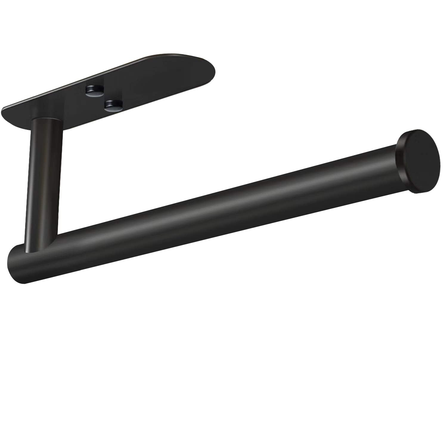 VAEHOLD Adhesive Paper Towel Holder Under Cabinet Wall Mount for Kitchen Paper Towel, Black Paper Towel Roll Holder Stick to Wall, Stainless Steel(Black)