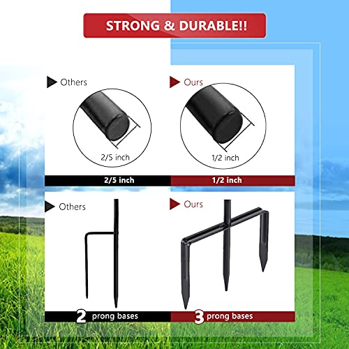 EXCMARK 2 Pack Shepherd Hook 31 inch 1/2 inch Thick Use at Weddings, Hanging Solar Lights, Lanterns, Bird Feeders, Metal Hanger Hook (Black, 31 inch). U.S. Patent.