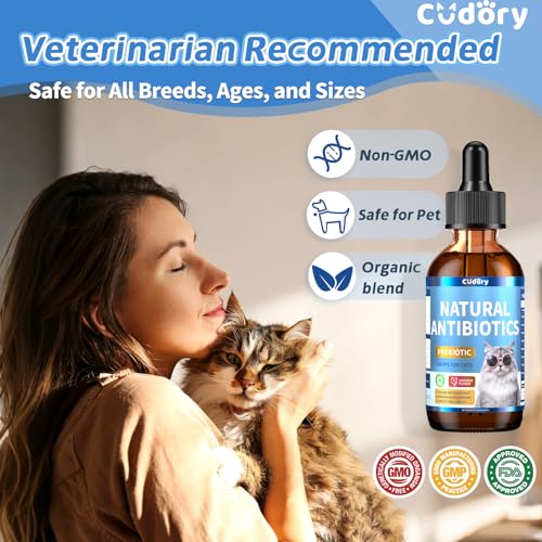 Digestive & Gut Support for Cats - Cat Probiotics Tasty Chews + Herbal Cat Antibiotics Supplement- Healthy Skin, Coat, Gut Support for Cats Supplements & Prebiotics