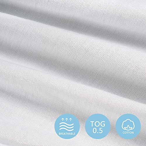 TILLYOU Sleep Sack 2 Pack - Baby Wearable Blanket with 2-Way Zipper, Extra Soft Cotton Sleeveless Sleeping Bag for Infants, 6-12 Months, Sky Adventure & Sky Blue