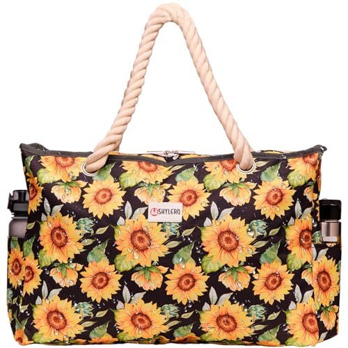 SHYLERO Beach Bag and Pool Bag. Has Airtight Pouch, Key Holder. Beach Tote is Zippered, Waterproof (IP64) - L22xH15xW6