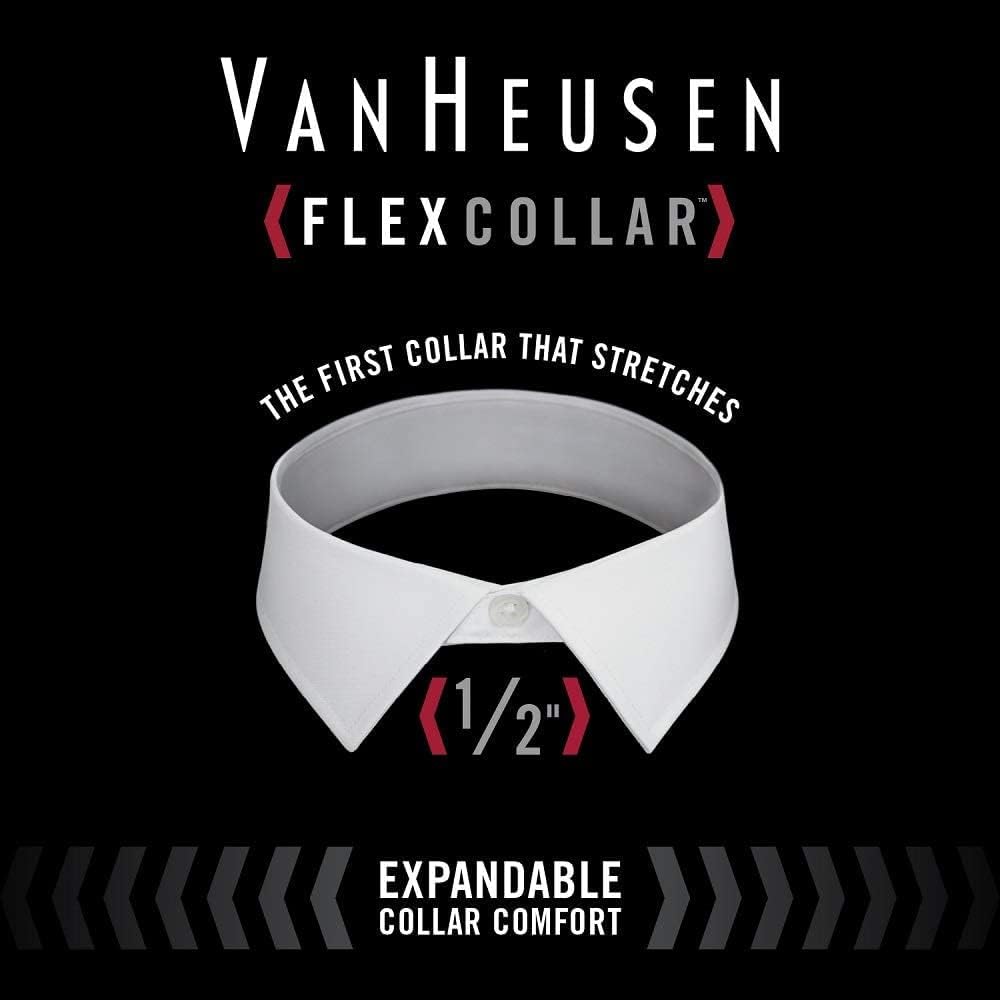 Van Heusen Men's Size FIT Dress Shirt Flex Collar Stretch Solid (Big and Tall), Blue Frost, 20" Neck 37"-38" Sleeve (4X-Large)