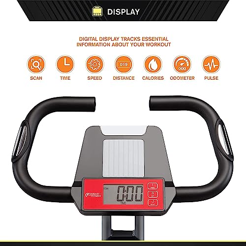 CIRCUIT FITNESS Circuit Fitness Folding Upright Exercise Bike with Adjustable Resistance 250 lb. Max. Capacity AMZ-150BK