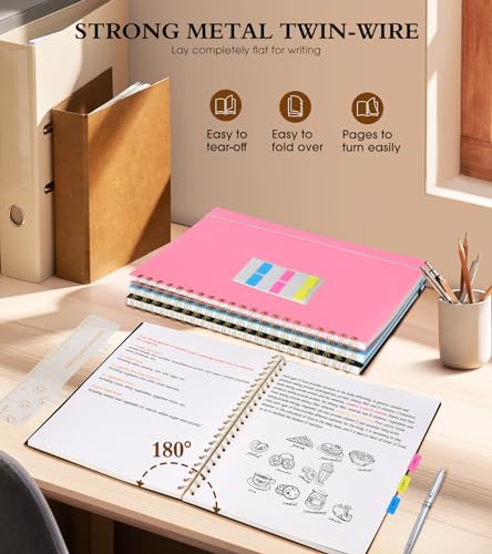 Dotted Notebook, Spiral Notebook Journal 8.5” x 11”, A4 Large Dot Grid Notebooks for Women Men, 100 GSM Dotted Paper, Plastic Hardcover Spiral Bullet Dotted Journals for Work School Sketching, Black