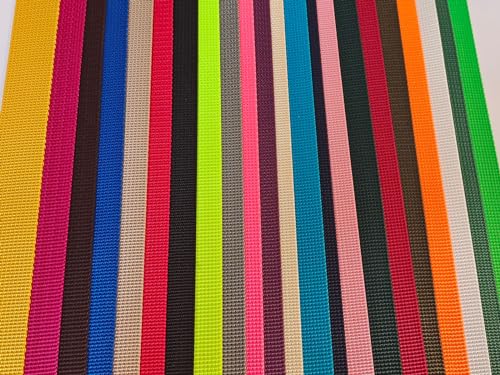 MONIDOOR 1 Inch Nylon Webbing 20 Yards Durable Flat Nylon Strap for Backpack Cargo Strap Pet Leash or Collar Craft(152039,Green)