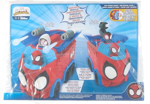 Jazwares Marvel's Spidey and His Amazing Friends Web Spinning Hauler - 8-Inch 3-in-1 Transforming Vehicle - Toys Featuring Your Friendly Neighborhood Spideys