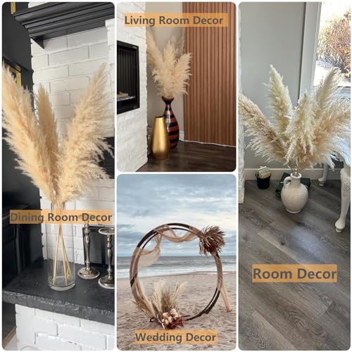 200PCS Dried Flower Bouquet – Pampas Grass, Floral Decor for Home, Wedding, and Boho Style | Perfect for Vases, Fall, Spring, Summer, and Winter Arrangements
