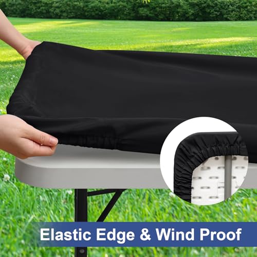 homing 2 Pack Rectangle Table Cloth, Elastic Fitted Fabric Tablecloth Fits for 6 Foot Folding Tables, Washable Table Cover for Picnic, Camping, Indoor & Outdoor (Teal, 30" x 72")