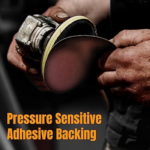 POWERTEC 45506-P3 5-Inch PSA Sanding Disc, 60 Grit, Aluminum Oxide Adhesive Sandpaper for Random Orbital Sander, 1x30 Belt Disc Sander, 60 PK