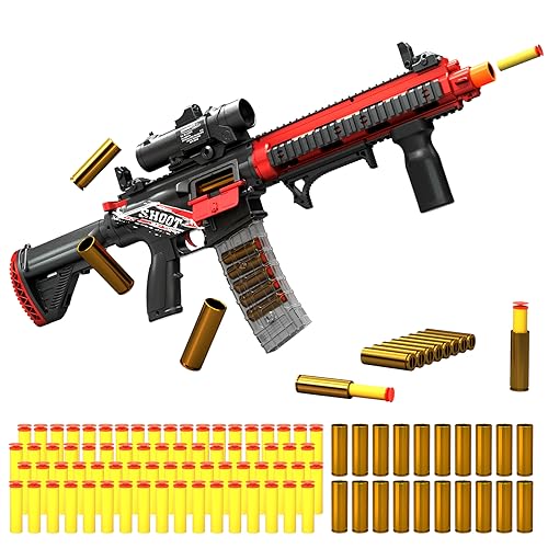 Electric Soft Bullet Toy Gun for Boys, Auto-Manual Shell Ejecting Toy Foam Blasters & Guns with 80 Soft Darts, Shooting Games Educational Toys for 6, 8,12,14+ Kids, for Kids