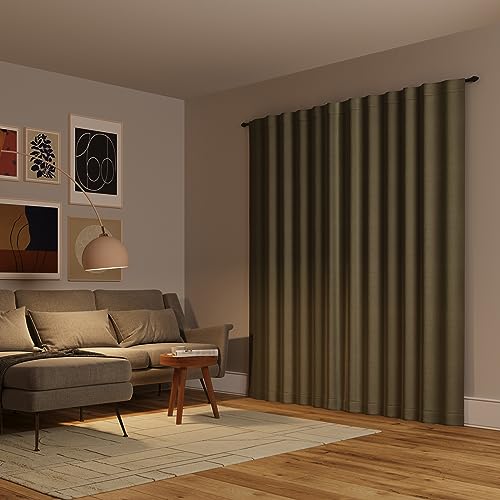 Sun Zero Greyson Faux Dupioni Silk Thermal Extreme Total Blackout Back Tab Curtain Panel, 50" x 63", Bordeaux Red