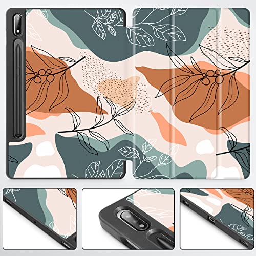 Tuiklol Case for Samsung Galaxy Tab S9 FE (5G) 10.9 inch & Tab S9 11 Inch 2023 Release Built-on S-Pen Holder, Slim Hard Shell Case Smart Trifold Stand Cover Auto Wake/Sleep,Lion