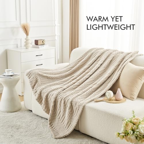 lifein Fall Throw Blanket for Couch-Soft Boho Bed Throw Blanket,Beige Fleece Cozy Blanket for Autumn,Cute Tan Fluffy Lightweight Blankets&Throws for Sofa,Chair,Home Decor,Woman,Man(50x60,Khaki)