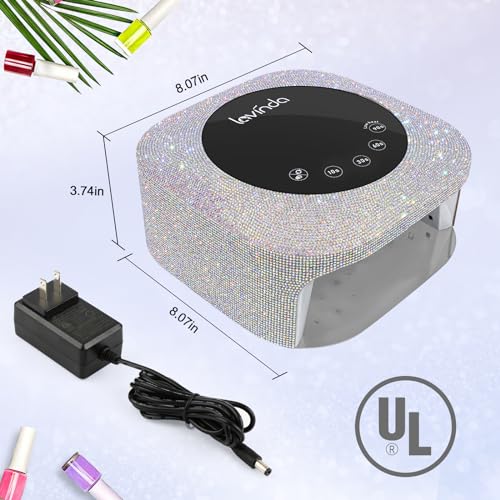 Lavinda UV LED Nail Lamp, 54W Rechargeable Cordless Nail Lamp Nail Dryer Gel Polish UV Nail Light with 4 Timer Setting, Professional Quick Dry Curing Lamp with Display Auto Sensor for Salon & Home