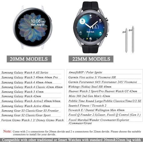 20mm 22mm Scrunchies Watch Bands, Elastic Replacement Bands for Samsung Galaxy Watch 4 5 Pro 6 7 Classic Galaxy Active 1 2 40mm 44mm for Women BPP-M