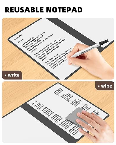 Mehaving Portable Small White Board Dry Erase Board, Reusable 9.5 * 6.6in Notebook Memo, Office Home Supplies Desk Accessories MH760 (Black)