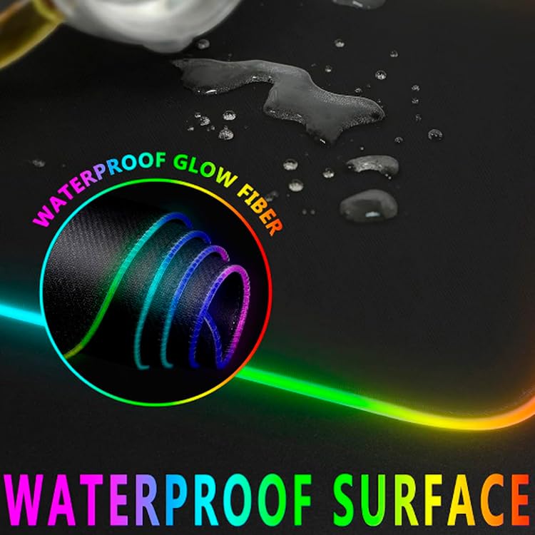ZHLHPER RGB Gaming Mouse Pad,Large Mouse Pad,13 Colors Led Light RGB PC Gaming Desk Mat, Non-Slip Rubber Based with Waterproof Coating Big Mouse Pad 31.5X11.8 in