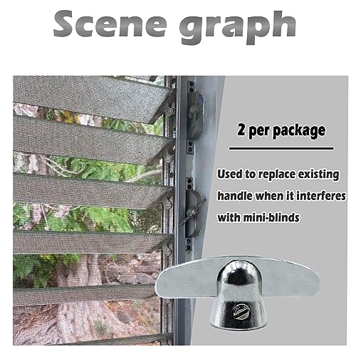 Follde Pella Window T-Crank, T-Crank Window Handle, 3/8" Spline Size (2 Pack) (Champagne)