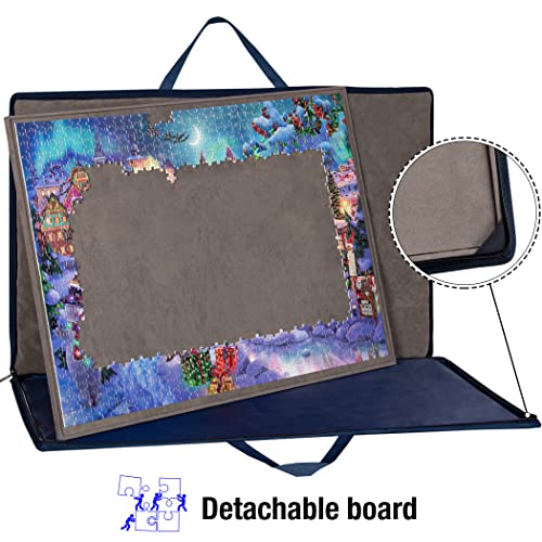 Lavievert 1000 Piece Jigsaw Puzzle Board with Padded Cover, Portable Case with 4 Sorting Trays & Detachable Board, Puzzle Caddy Storage Saver with Non-Slip Surface for Adults and Kids