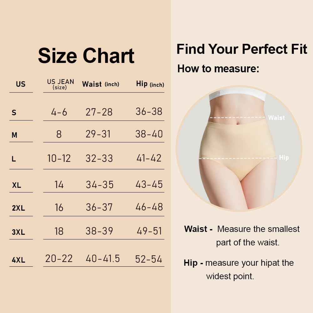 BATTEWA Incontinence Underwear for Women Washable, Leak Proof Underwear High Absorbency, Bladder Leak Underwear Protective Briefs, Seamless Panties 50ml, Beige, Medium(3 Pack