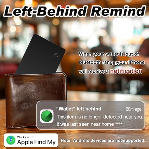 YAOTE Wallet Tracker Card, Ultra-Thin Luggage Tracker Works with Find My (iOS only), Item Locator for Wallet, Suitcase, ID Card and More, Wireless Charging, Water Resistant