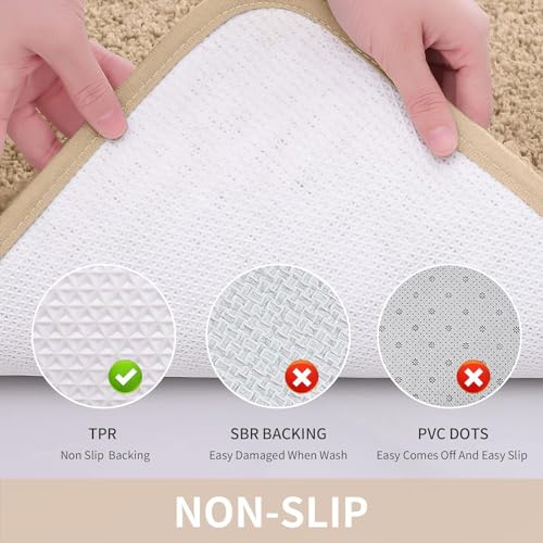 Buganda Microfiber Bathroom Rugs Runner (59 x 24, Steel Blue) Shaggy Soft and Absorbent, Non Slip, Thick Plush, Machine Washable Bath Mat and Bath Rugs for Bathroom