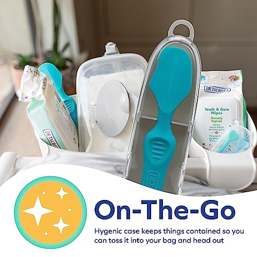 Dr. Talbot's Diaper Cream Brush for Babies - Diaper Rash Cream Applicator with Suction Base and Hygienic Case - Mini Size - Aqua Blue